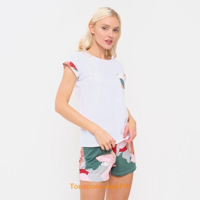 Пижама женская (футболка и шорты) KAFTAN "Цветы" р. 40-42