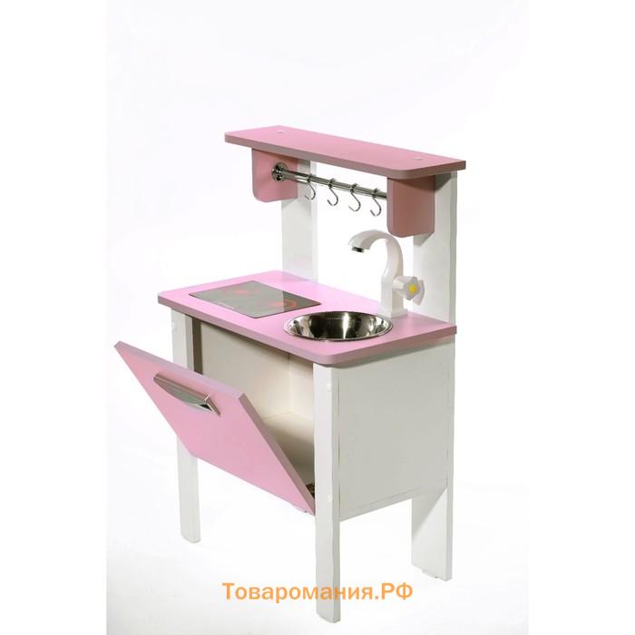 Игровая мебель «Детская кухня SITSTEP Элегантс», с имитацией плиты (наклейка), розовые фасады