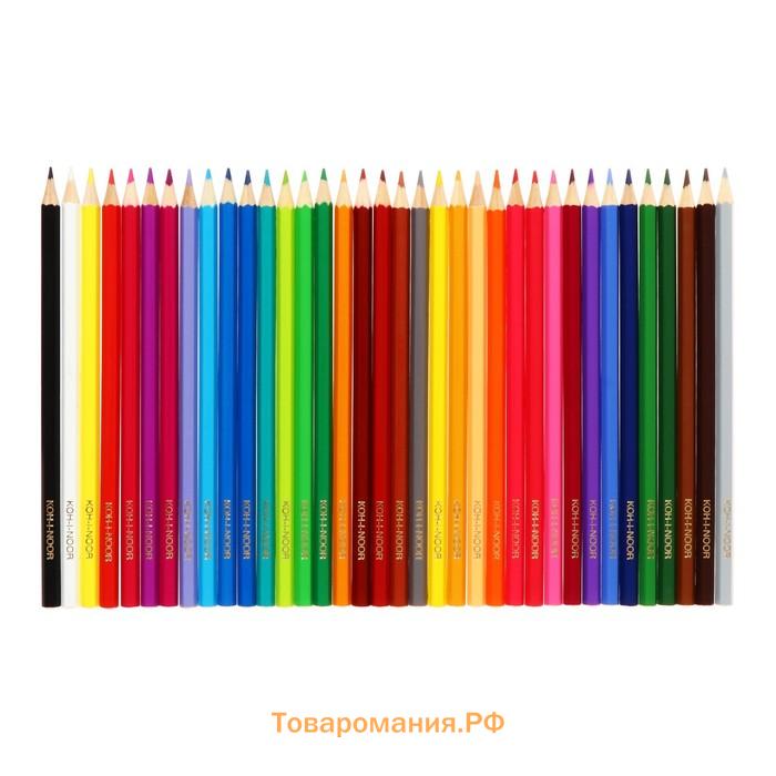 Карандаши Jumbo 36 цветов K-I-N 3145 Triocolor bear, утолщенные, шестигранные, картонная упаковка