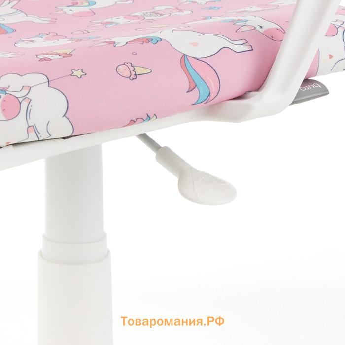 Кресло детское Бюрократ BUROKIDS 1 W-UNICORN розовый, белый пластик