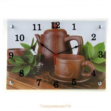 Часы-картина настенные, серия: Интерьер, "Японский чайный набор", 25х35 см
