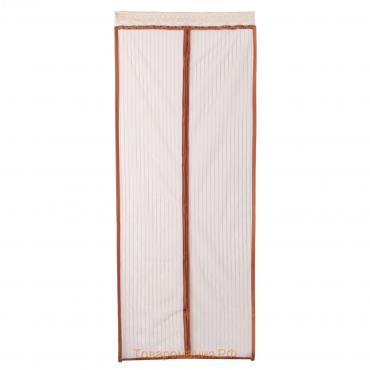 Сетка антимоскитная для дверей, 90 × 210 см, на магнитах, цвет коричневый