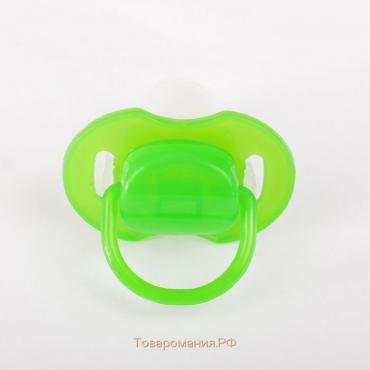 Соска-пустышка классическая, силикон, от 0 мес., с колпачком, цвет зеленый