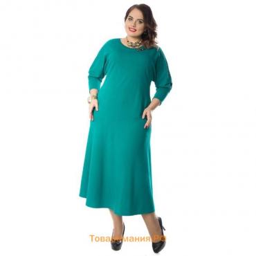 Платье женское, размер 52, цвет зелёный