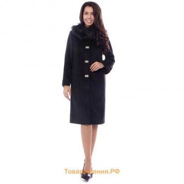 Пальто женское, размер 42, цвет чёрный