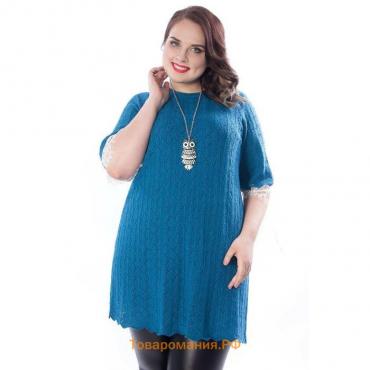 Платье женское, размер 56, цвет синий