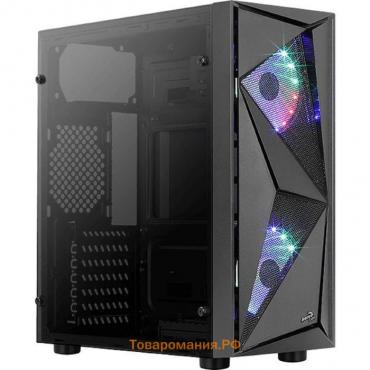 Корпус Aerocool Glider Cosmo-G-BK-v1, без БП, ATX, Midi-Tower, черный