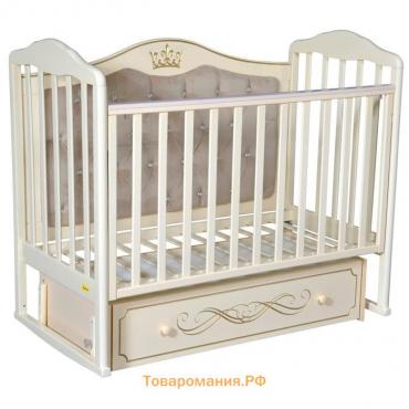 Кроватка Aprica Elegance Premium, автостенка, маятник, ящик, цвет слоновая кость