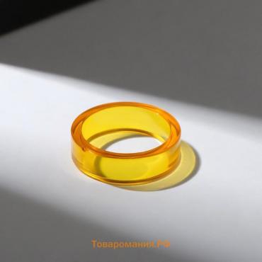 Кольцо пластик "Тренд", цвет ярко-жёлтый, размер 17