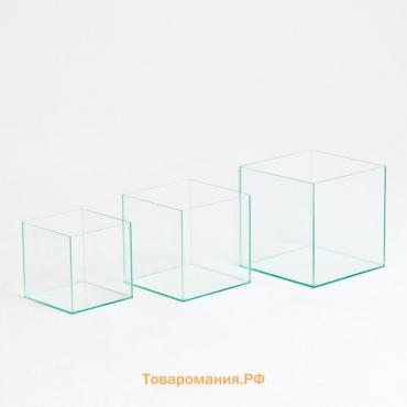 Комплект аквариумов Куб "Матрёшка" - 3 шт, без покровного стекла, 16 л, 27 л, 43 л