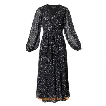 Платье женское с поясом MIST миди, размер 42, чёрный
