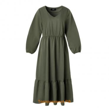 Платье женское миди MIST plus-size, р.50, хаки