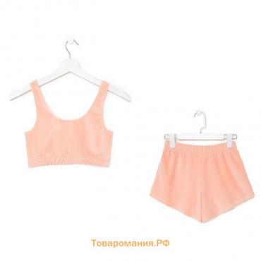 Комплект женский (топ, шорты) MINAKU: Home collection, цвет персик, размер 48
