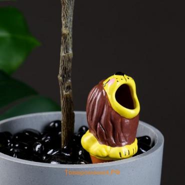 Ороситель "Львёнок" для комнатных и садовых растений, жёлтый, Кунгурская керамика, 0.2л, 6см